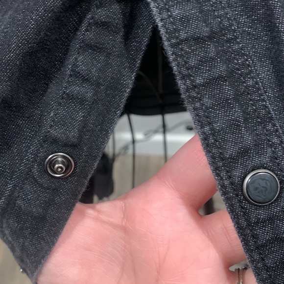 Men’s snap button down shirt with pleather detail - Picture 6 of 7